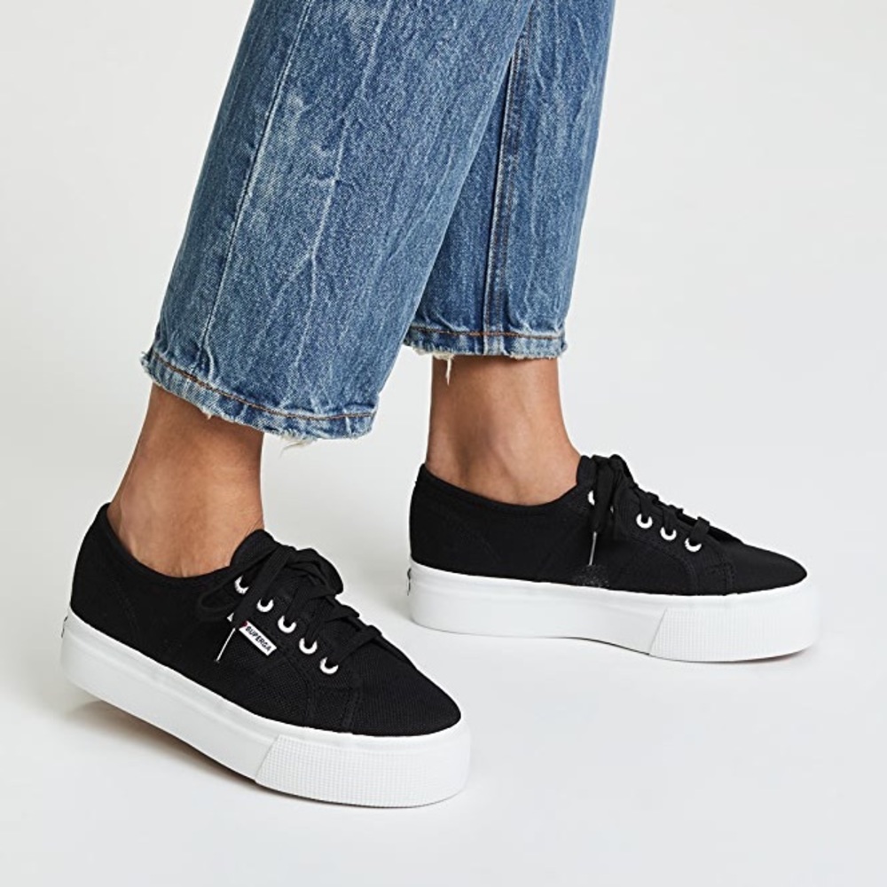 Superga black platform size 40 BRAND NEW